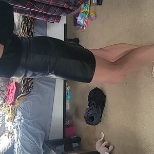 Black pleather mini skirt